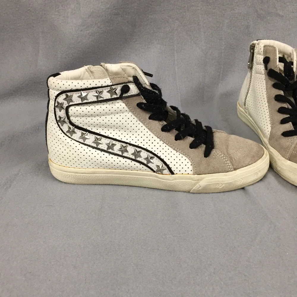 Vintage Havana‎ Gadol High-8 Star Studded High Top Sneakers White Grey Size 8